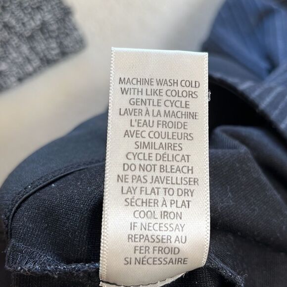 Max Studio Womens Slim Pants Sz M. Black Gray Striped Pull On - Picture 11 of 11